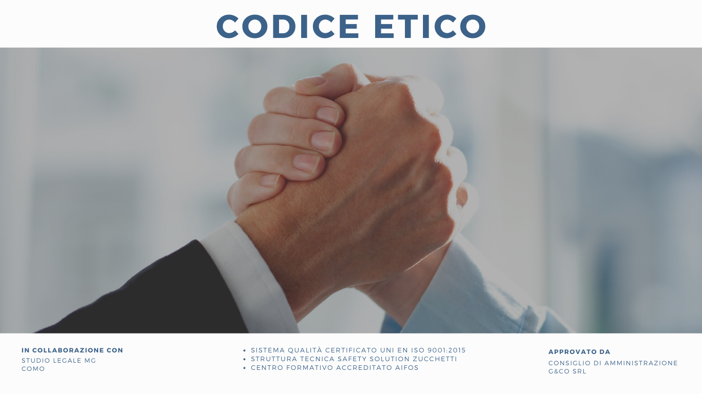 Codice Etico G&Co corsi di sicurezza corsi salute sui luoghi di
